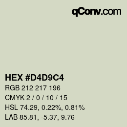 Color code: HEX #D4D9C4 | qconv.com