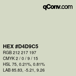 颜色代码: HEX #D4D9C5 | qconv.com