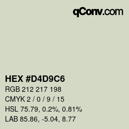 Color code: HEX #D4D9C6 | qconv.com
