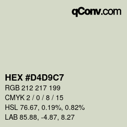 Color code: HEX #D4D9C7 | qconv.com