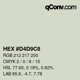カラーコード: HEX #D4D9C8 | qconv.com