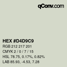 カラーコード: HEX #D4D9C9 | qconv.com