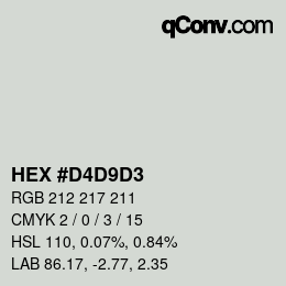 Color code: HEX #D4D9D3 | qconv.com