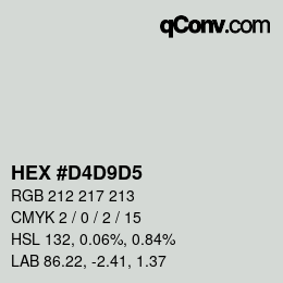カラーコード: HEX #D4D9D5 | qconv.com