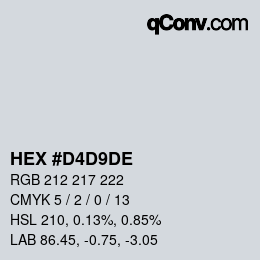 Color code: HEX #D4D9DE | qconv.com