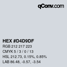Color code: HEX #D4D9DF | qconv.com