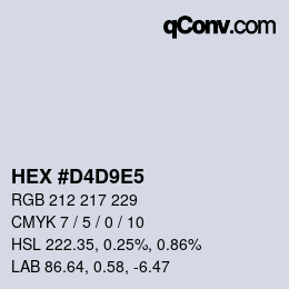 カラーコード: HEX #D4D9E5 | qconv.com