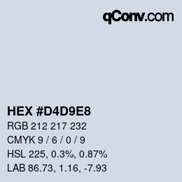 颜色代码: HEX #D4D9E8 | qconv.com