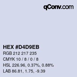 カラーコード: HEX #D4D9EB | qconv.com
