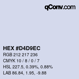 Color code: HEX #D4D9EC | qconv.com