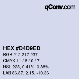カラーコード: HEX #D4D9ED | qconv.com