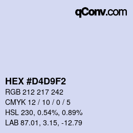 Color code: HEX #D4D9F2 | qconv.com