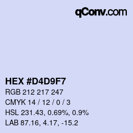 Color code: HEX #D4D9F7 | qconv.com