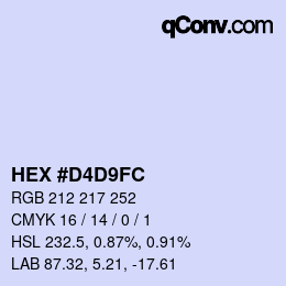 Color code: HEX #D4D9FC | qconv.com