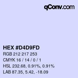 カラーコード: HEX #D4D9FD | qconv.com