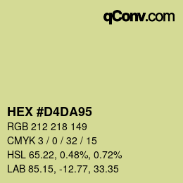 颜色代码: HEX #D4DA95 | qconv.com