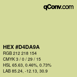 Color code: HEX #D4DA9A | qconv.com