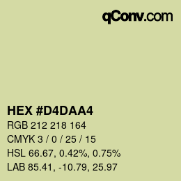 Color code: HEX #D4DAA4 | qconv.com