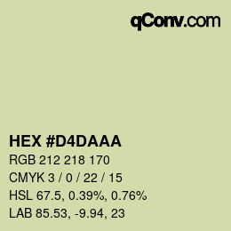 颜色代码: HEX #D4DAAA | qconv.com