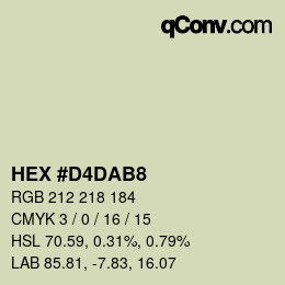 Código de color: HEX #D4DAB8 | qconv.com