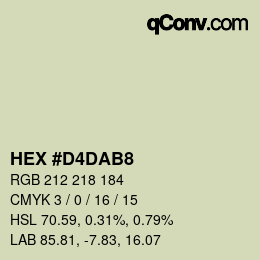 カラーコード: HEX #D4DAB8 | qconv.com
