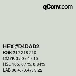 カラーコード: HEX #D4DAD2 | qconv.com
