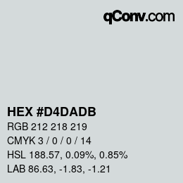 Color code: HEX #D4DADB | qconv.com