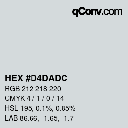 カラーコード: HEX #D4DADC | qconv.com