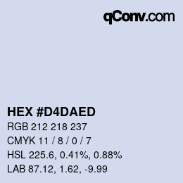 颜色代码: HEX #D4DAED | qconv.com