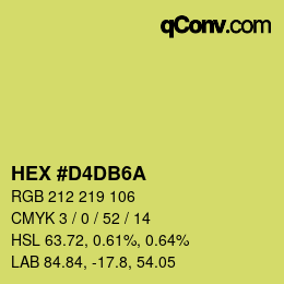 カラーコード: HEX #D4DB6A | qconv.com