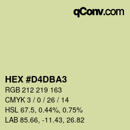 Color code: HEX #D4DBA3 | qconv.com