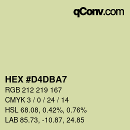 Color code: HEX #D4DBA7 | qconv.com