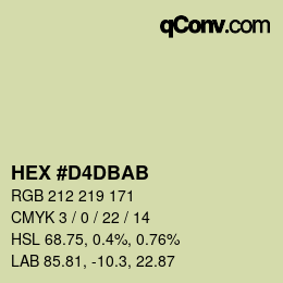 Color code: HEX #D4DBAB | qconv.com