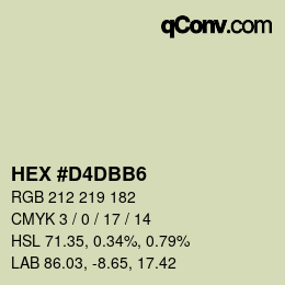 カラーコード: HEX #D4DBB6 | qconv.com
