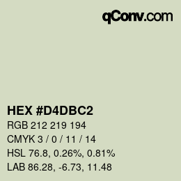 Color code: HEX #D4DBC2 | qconv.com