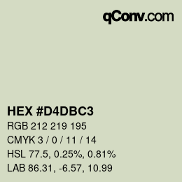 Color code: HEX #D4DBC3 | qconv.com