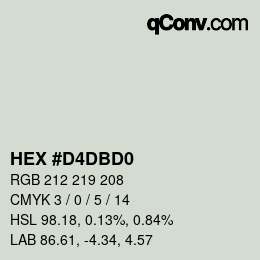 カラーコード: HEX #D4DBD0 | qconv.com