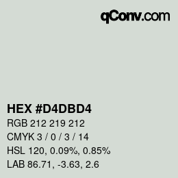 カラーコード: HEX #D4DBD4 | qconv.com
