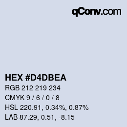 Farbcode: HEX #D4DBEA | qconv.com