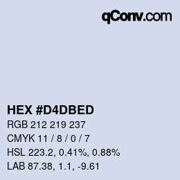 颜色代码: HEX #D4DBED | qconv.com