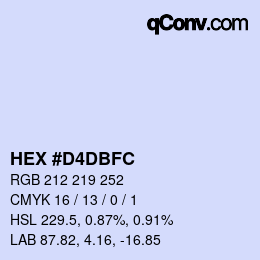 カラーコード: HEX #D4DBFC | qconv.com