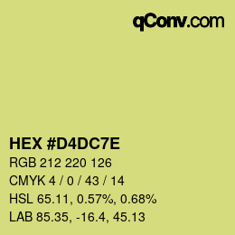 Color code: HEX #D4DC7E | qconv.com