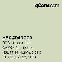 Color code: HEX #D4DCC0 | qconv.com