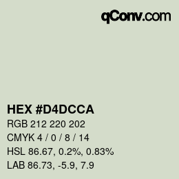 Color code: HEX #D4DCCA | qconv.com