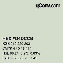 Color code: HEX #D4DCCB | qconv.com