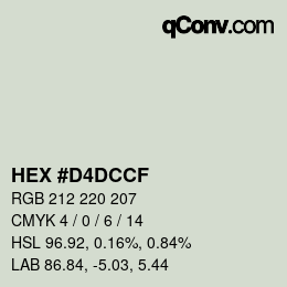 Color code: HEX #D4DCCF | qconv.com