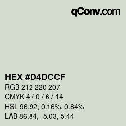 カラーコード: HEX #D4DCCF | qconv.com