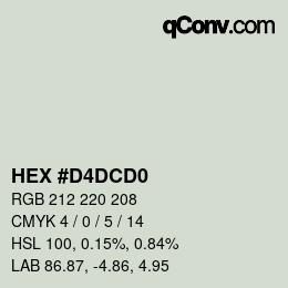カラーコード: HEX #D4DCD0 | qconv.com