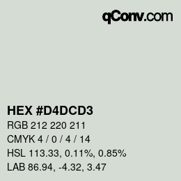 Color code: HEX #D4DCD3 | qconv.com