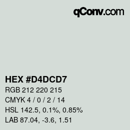 Color code: HEX #D4DCD7 | qconv.com